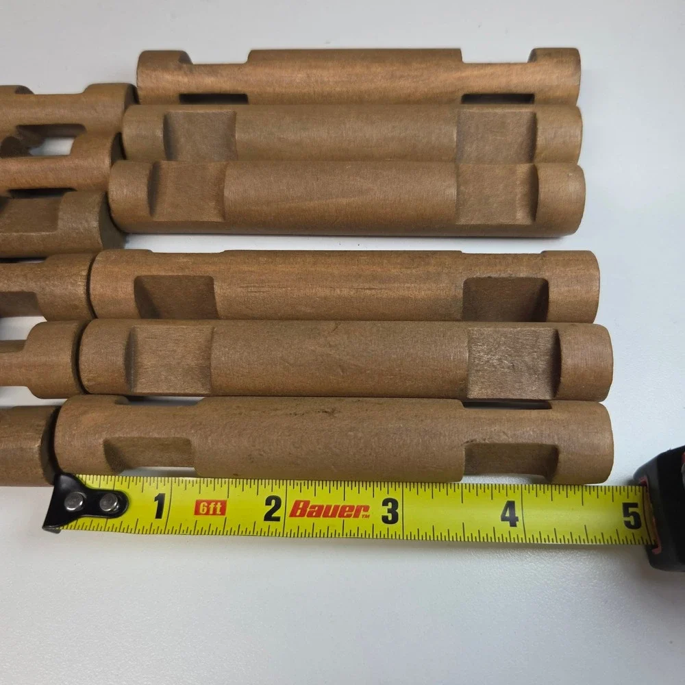 Lincoln Logs Small Round 2 Notch Wood Replacement Pieces Lot of 12 Brown 4.5in